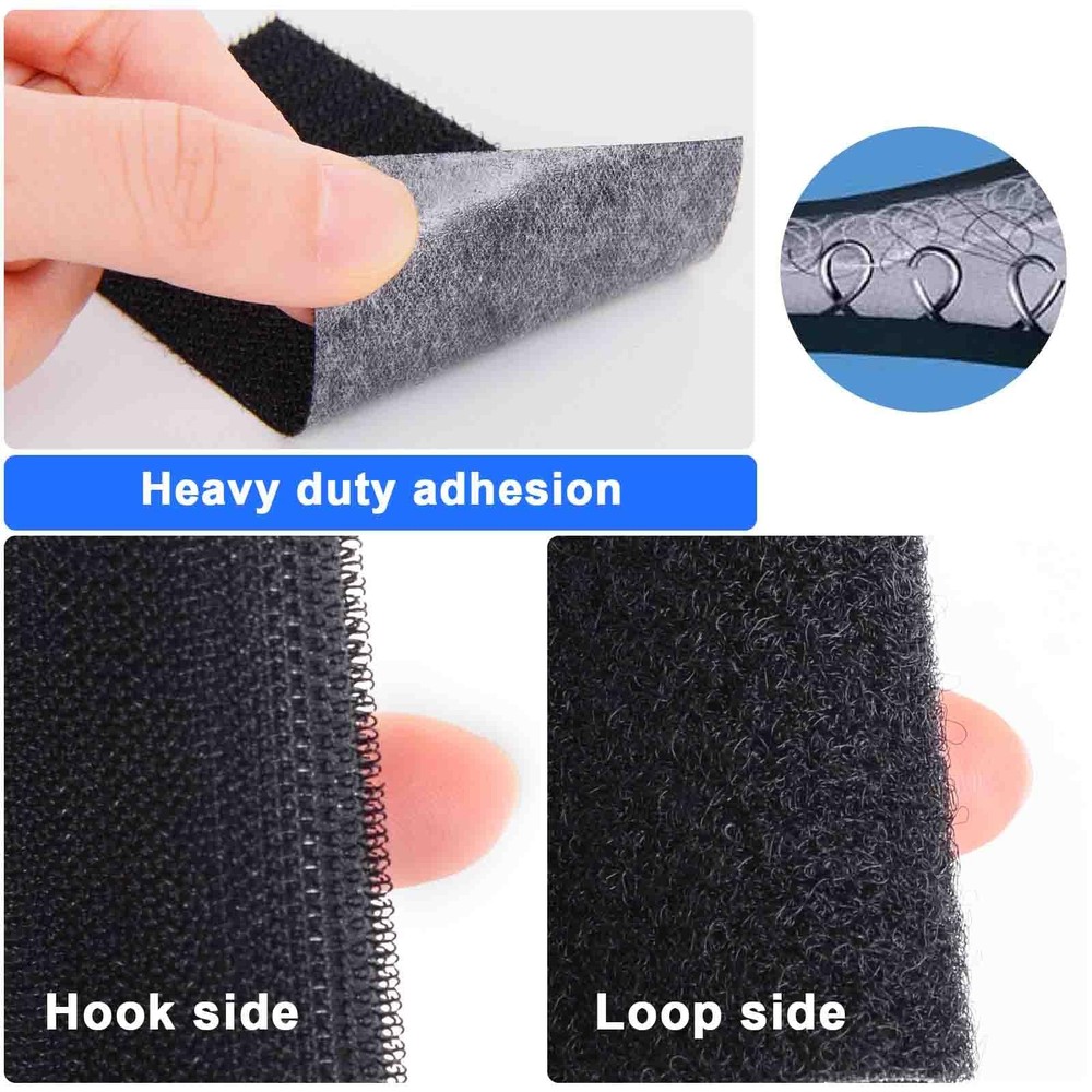 Hook and Loop Tape 1in x 20ft, Slef Adhesive Interlocking Strip, Mounting Tap...