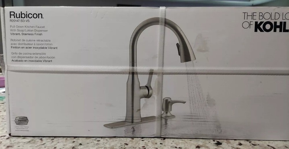 Kohler Rubicon Single Handle Pull Down Sprayer Kitchen Faucet - Vibrant...
