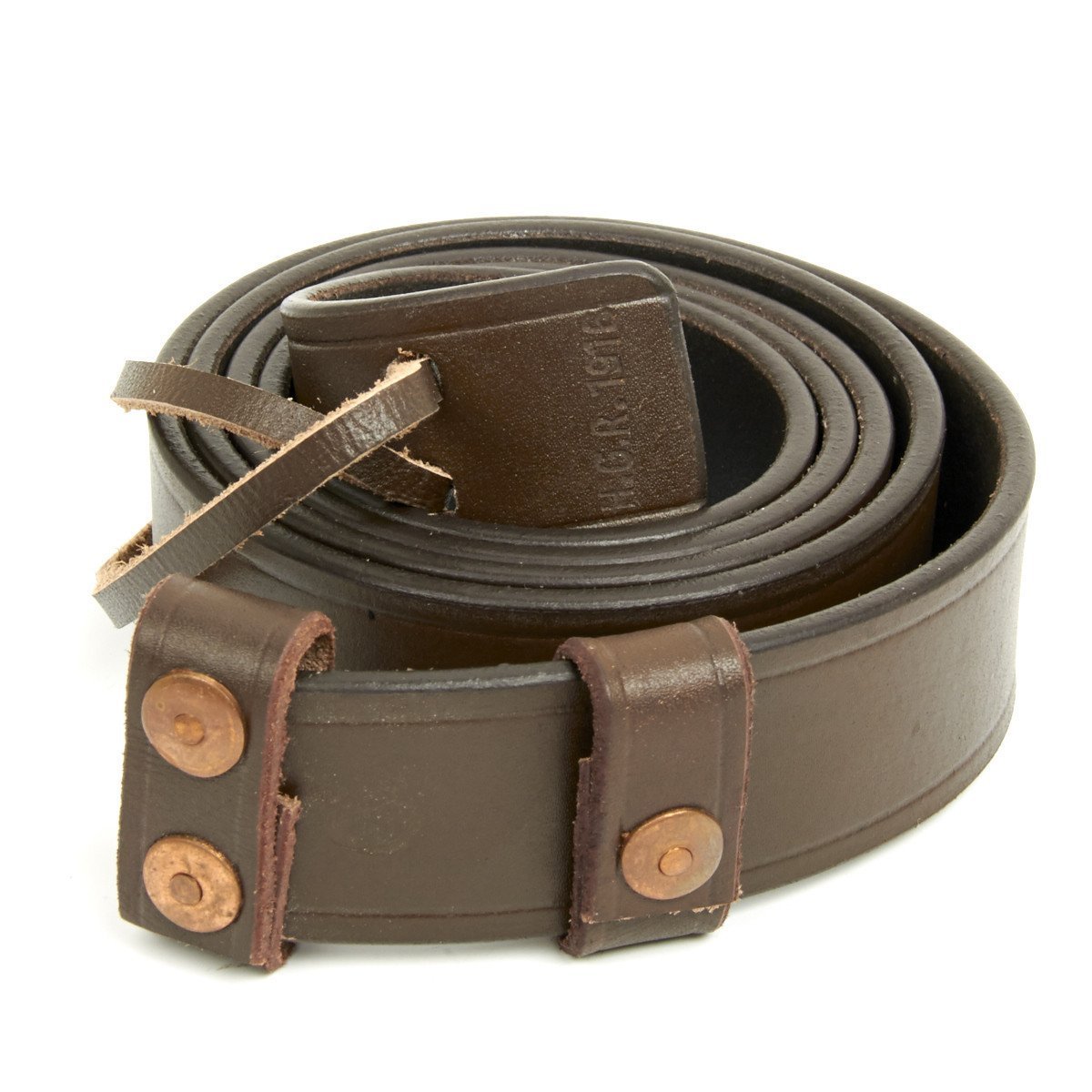 British WWI & WWII SMLE Enfield Leather Rifle Sling- Dated, Manufacturer Stamp