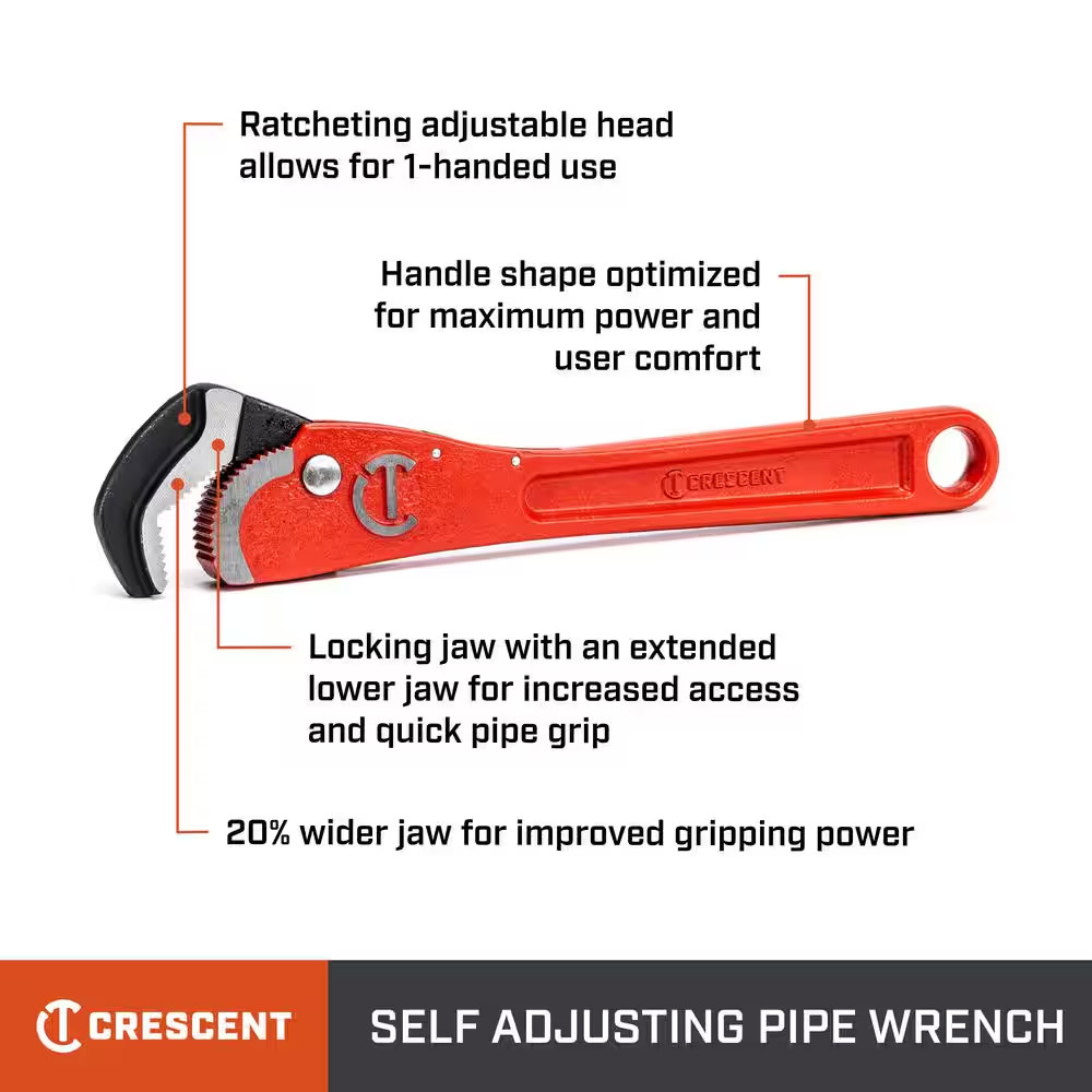 16 In. Self Adjusting Pipe Wrench