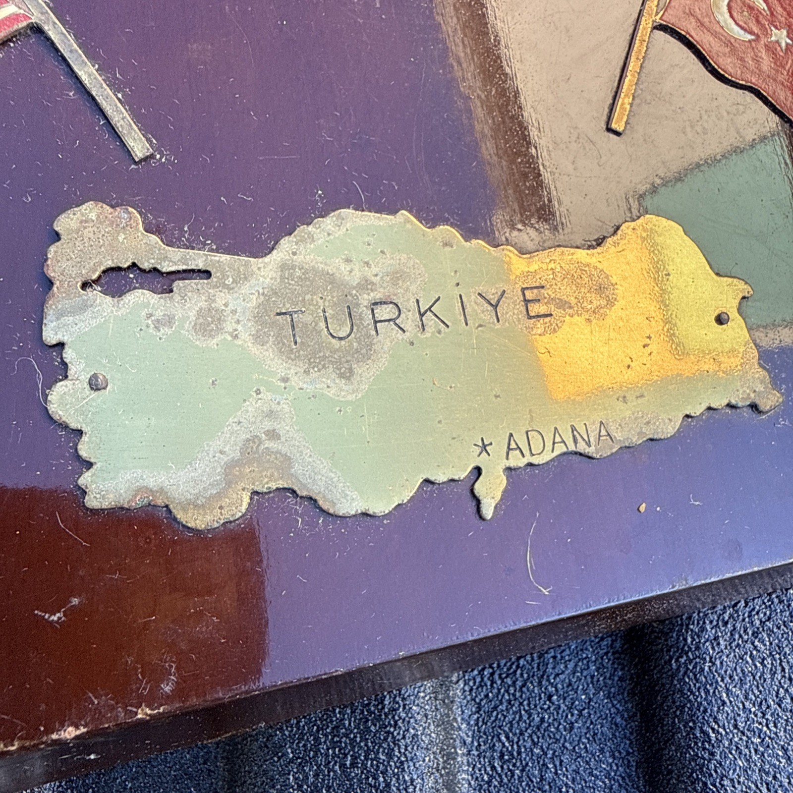 Vintage Brass Post Office Door Plaque-Col. Westover Incirlik AB Turkey