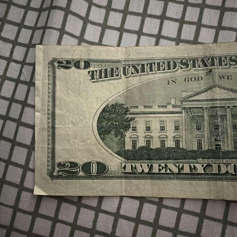 Error Miscut Misaligned Misprint US $20 Twenty Dollar Bill Banknote 1996