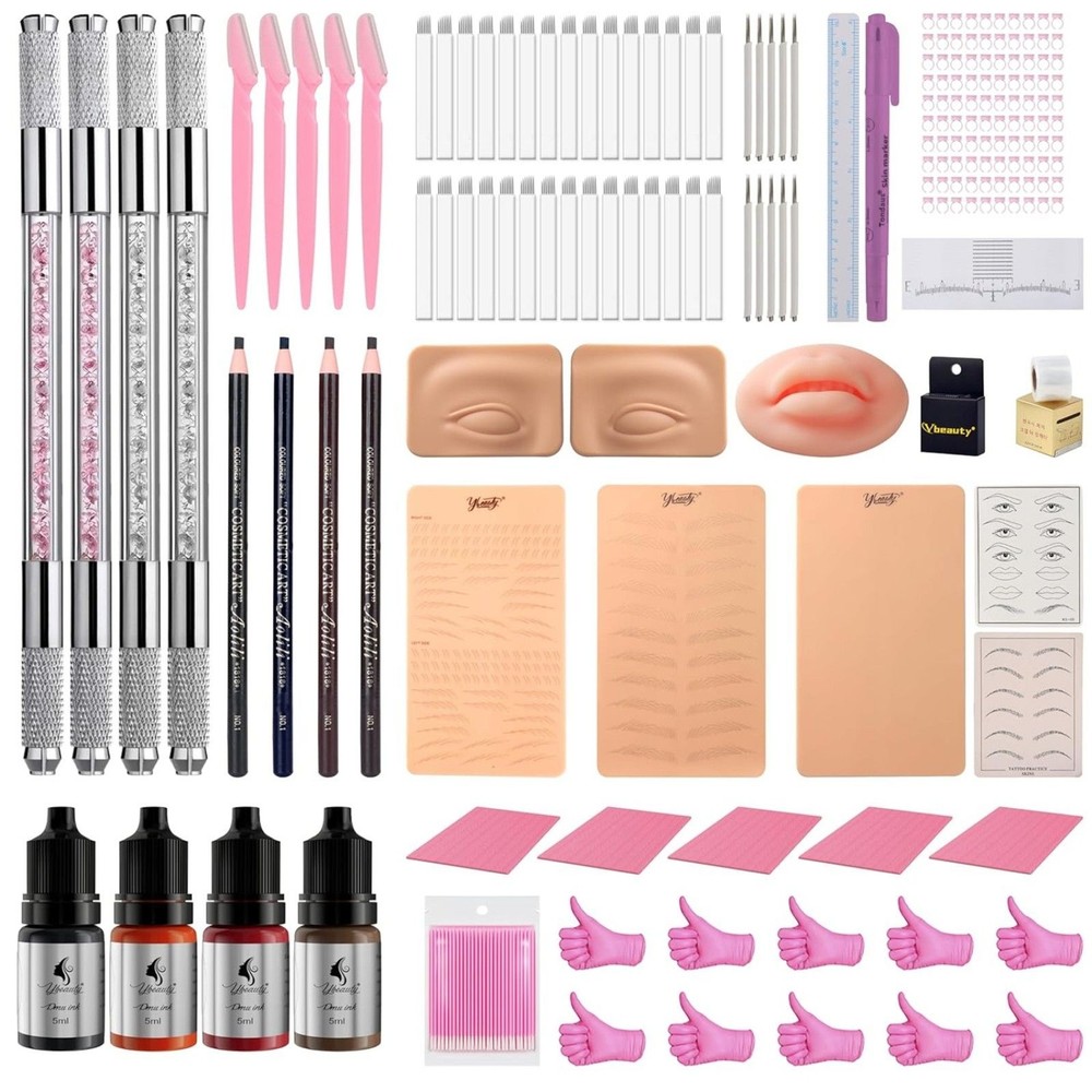 NEW 185pc Complete Microblading Eyebrow Kit Training Kit Cosmetology Students