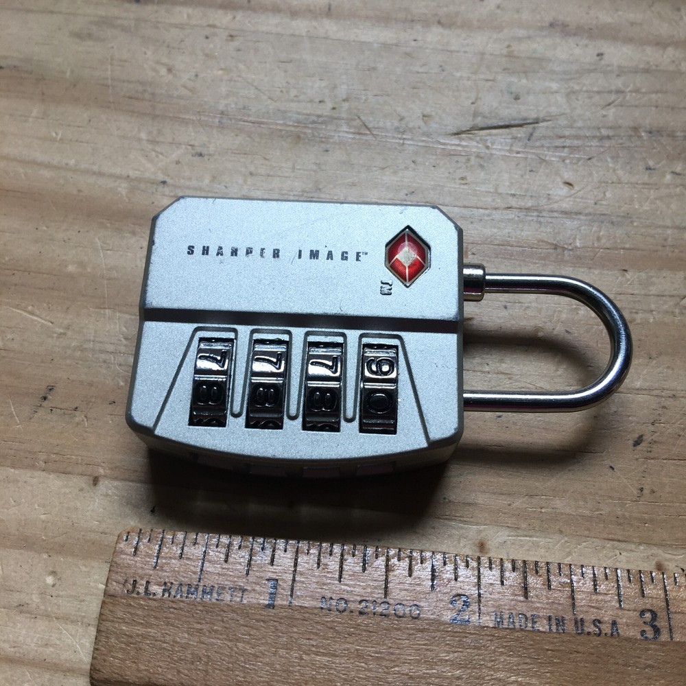 Sharper Image Safely Code Padlock 4 Digit Combination Anti-theft w/ Key Hole