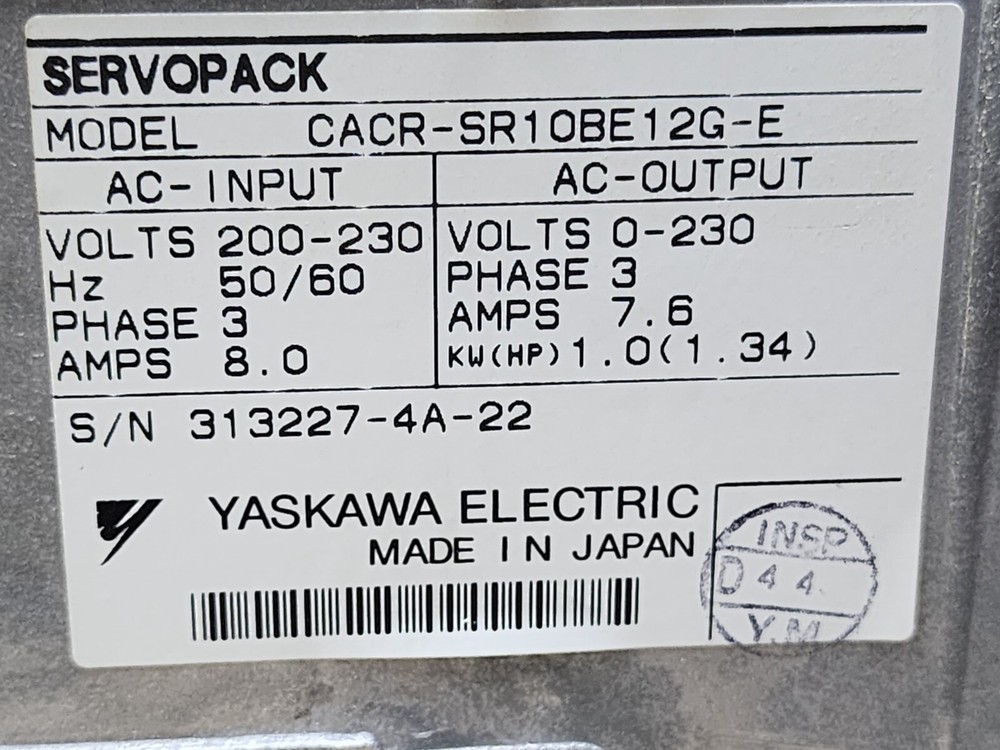 CACR-SR10BE12G-E YASKAWA SERVOPACK 7.3A 1KW