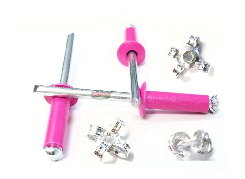 Pink 3/16" Rivet Small Head Exploding Banana Peel Aluminum Pop Rivets 100 pack