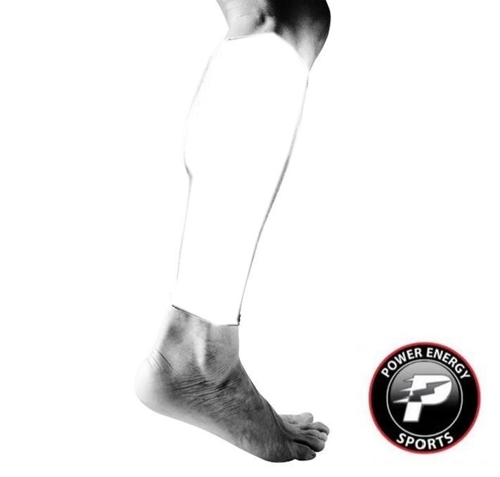 Stretch Compression Calf Leg Sleeve for Running Jogging Solid White 1 Pair