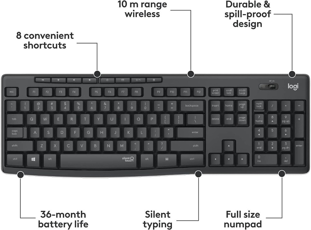 Logitech MK270 Wireless Keyboard and Mouse Combo (920-004536)