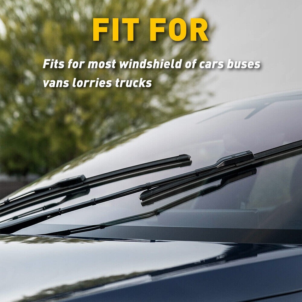 8PCS 28" Universal Car Bus Silicone Frameless Windshield Wiper Refill Blade Part