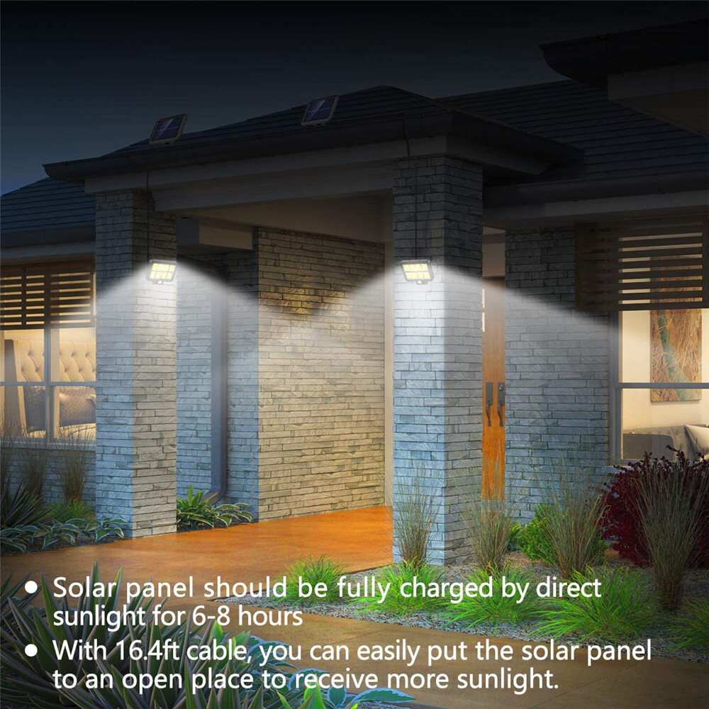 Solar LED Wall Light - 160 COB Chips, PIR Motion Sensor, Waterproof Garden Light