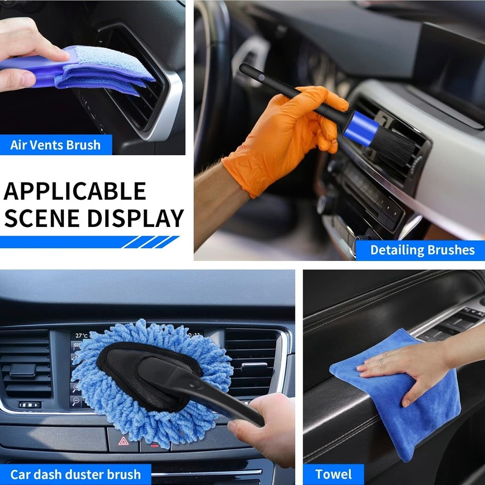 17Pcs Car Detailing Brush Set Drill not include