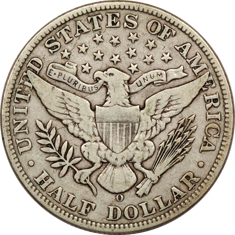1908-O Barber Half Dollar 50C, Very Fine VF
