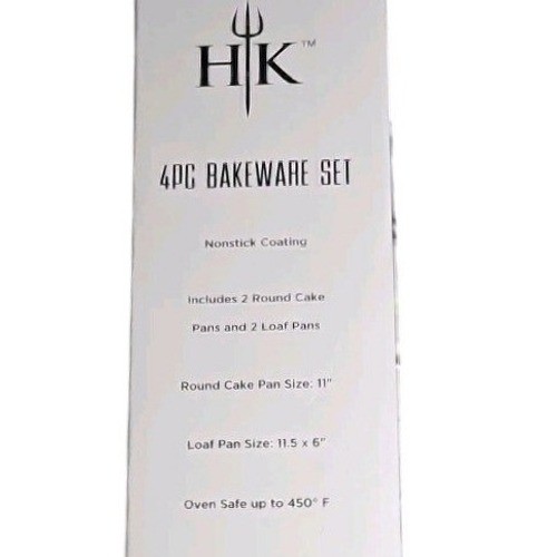 Gordon Ramsay Hell's Kitchen Bakeware Set Black 4PC Non-Stick Cake & Loaf Pans