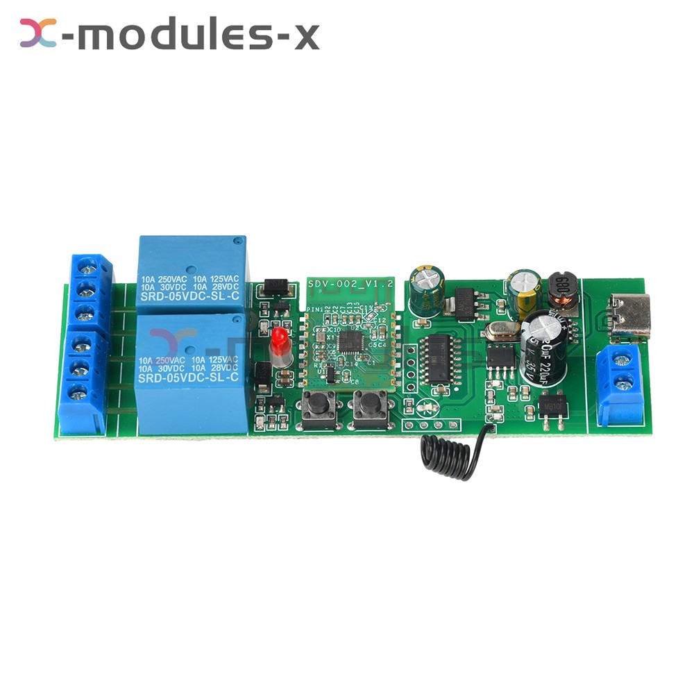7V-32V AC/DC eWeLink APP Bluetooth 2CH WIFI Relay Switch Module Type-C RF 433