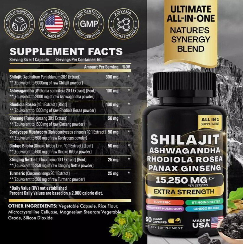 Sea Moss & Shilajit (Black Seed Oil, Turmeric, Ashwagandha, Ginger, Vitamin D