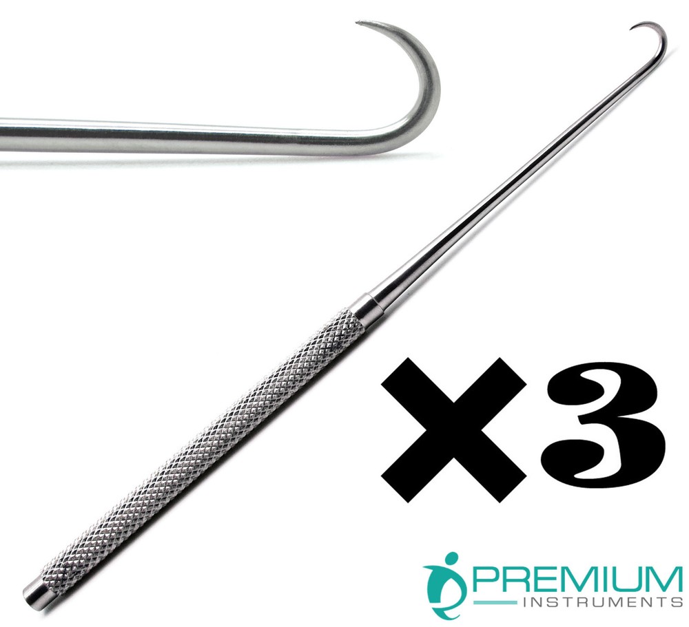 3 Pcs Surgical Retractor Joseph Skin Single Hook Sharp Prong 6.25" Instruments