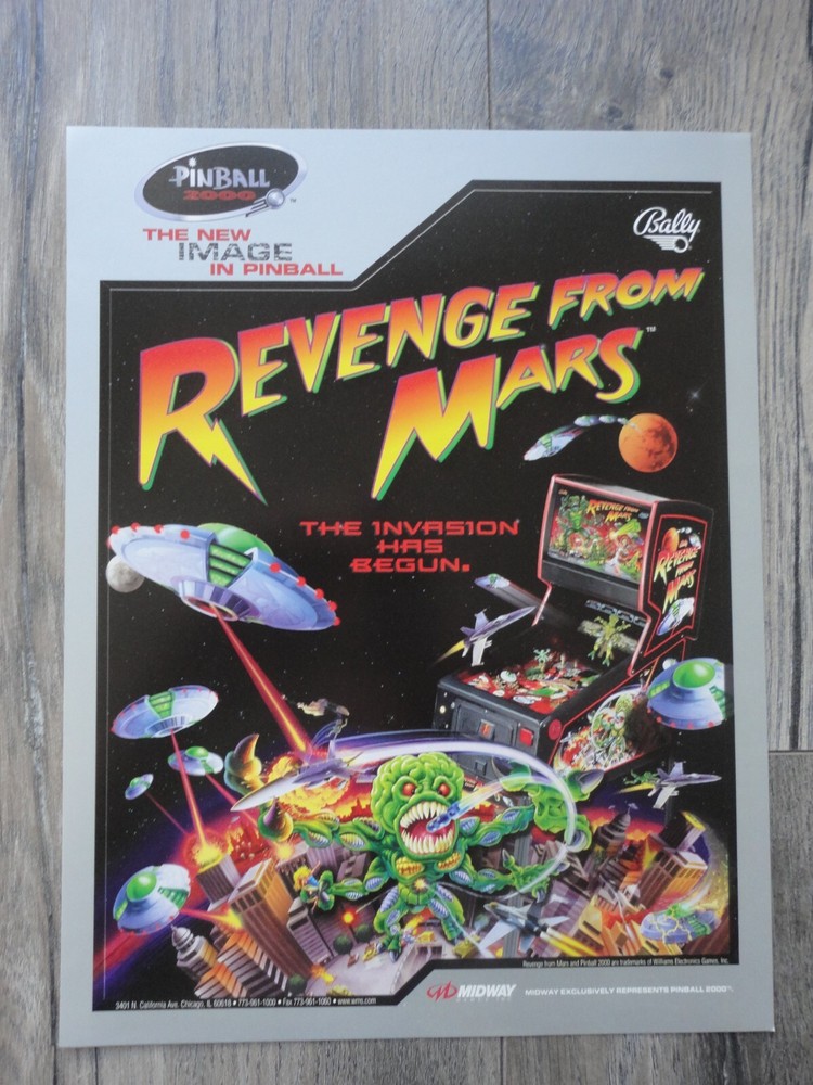 Revenge From Mars Pinball Machine Flyer