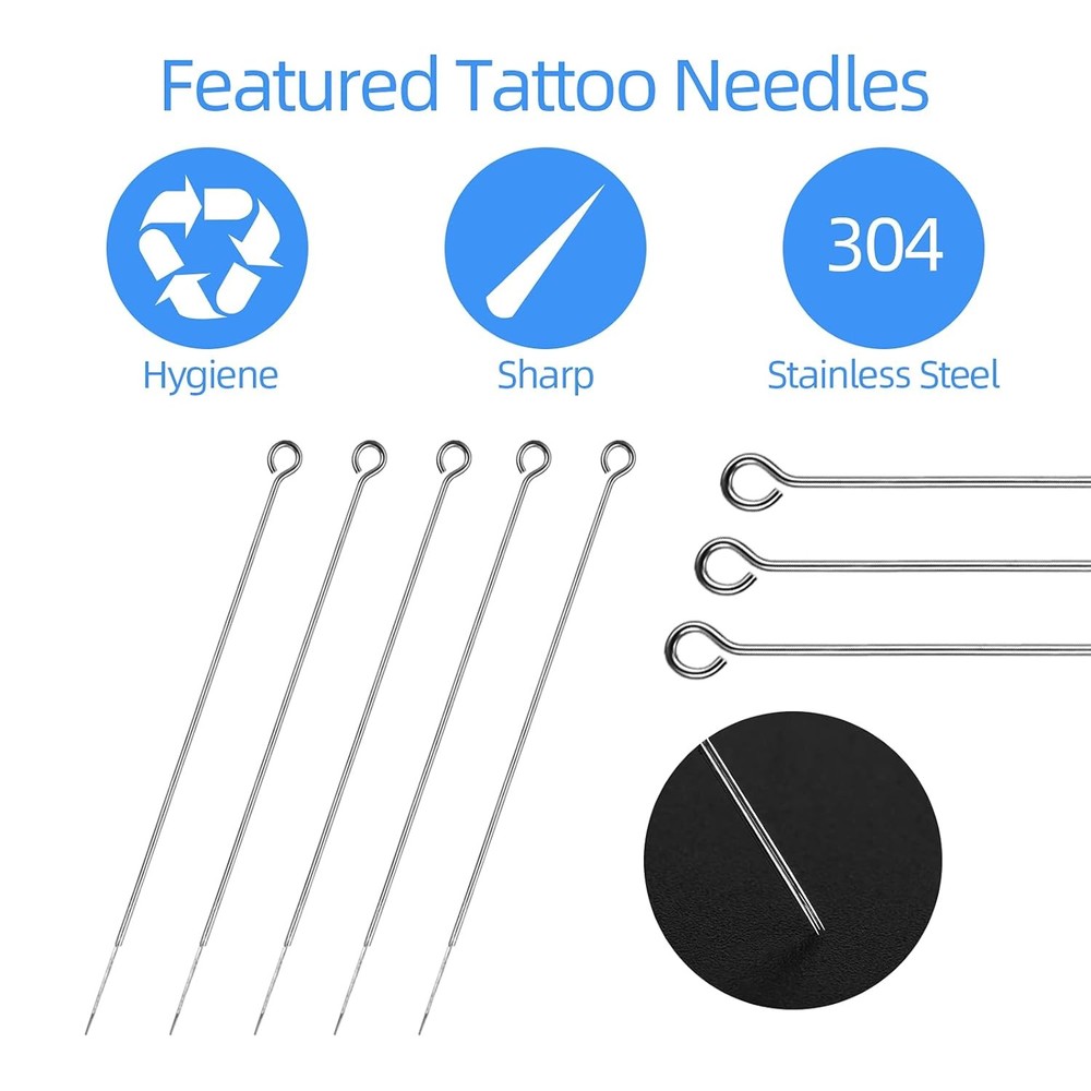 100pcs Sterile Tattoo Needles Assorted Tips