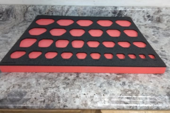 Proto J49002FV 23 In Overall Width Black/Red Foam Insert