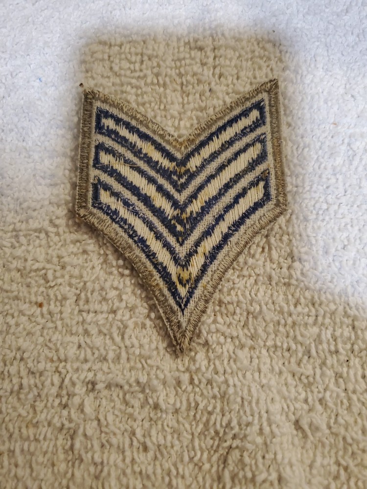 Vintage Gray And Blue Chevron Patch