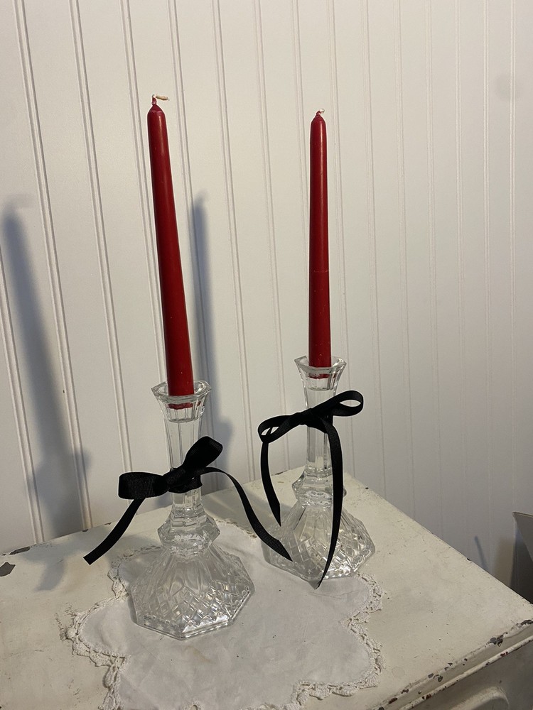 Vintage Led Crystal Candle Stick Holders