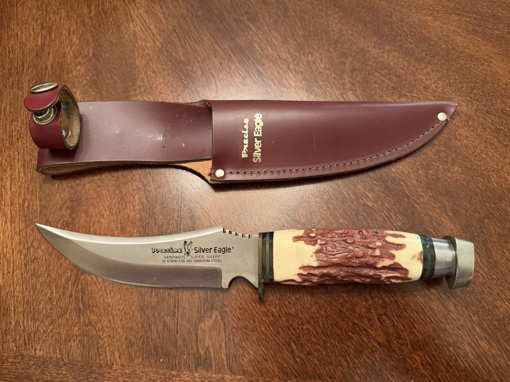Precise Silver Eagle 10325 Vinatge Handmade Fixed Blade Knife Sheath