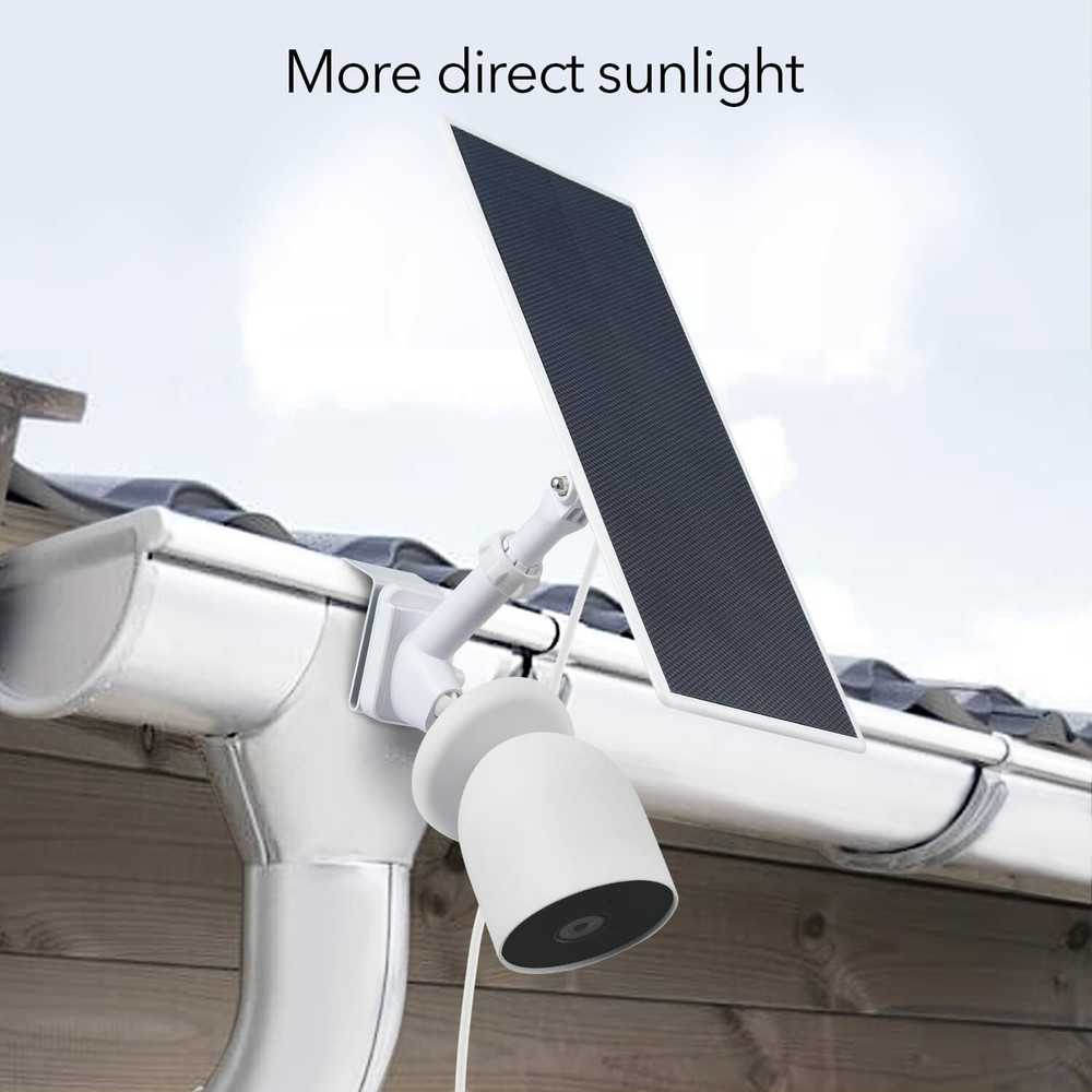 2-in-1 Gutter Mount for Google Nest Cam (Battery) and Solar Panel (White)