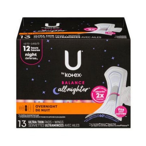 Balance Ultra Thin Pads + Wings Overnight 13 Count