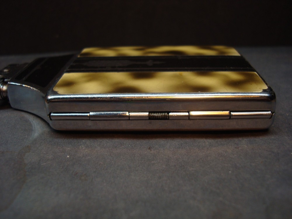 Vtg Ronson Cigarette Case Lighter-Tortoise Shell Enamel-Working-Never Lit