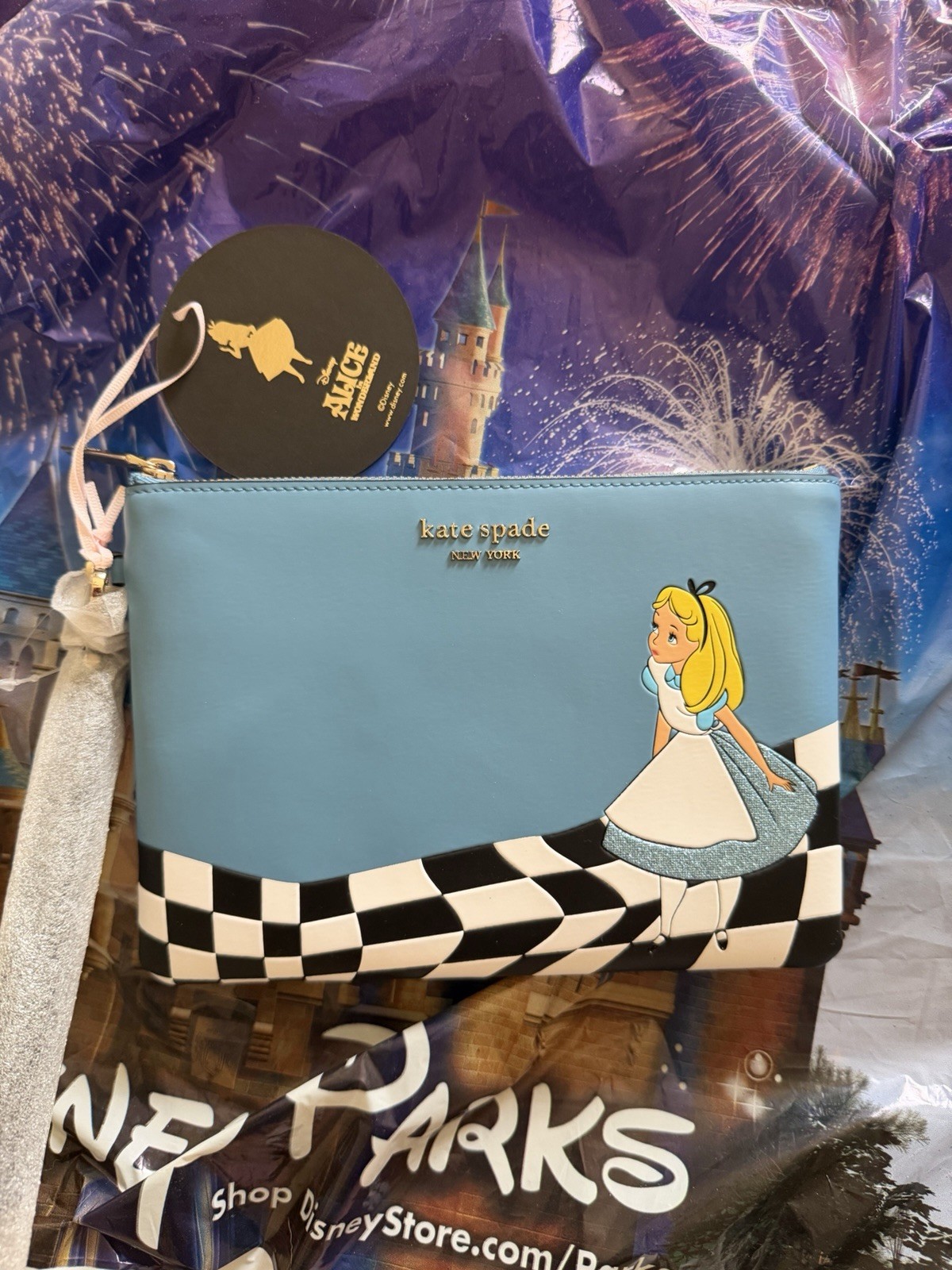 Disney X Kate Spade Alice in Wonderland Wristlet Pouch