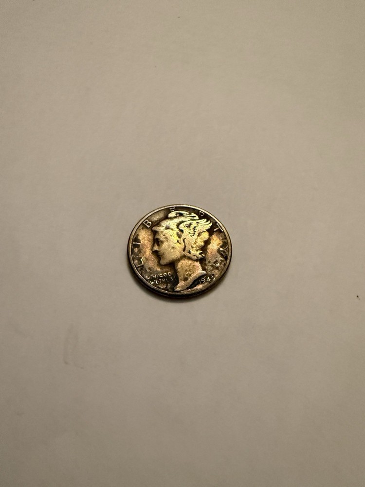 1945 Silver Mercury Dime *Rainbow Toned*