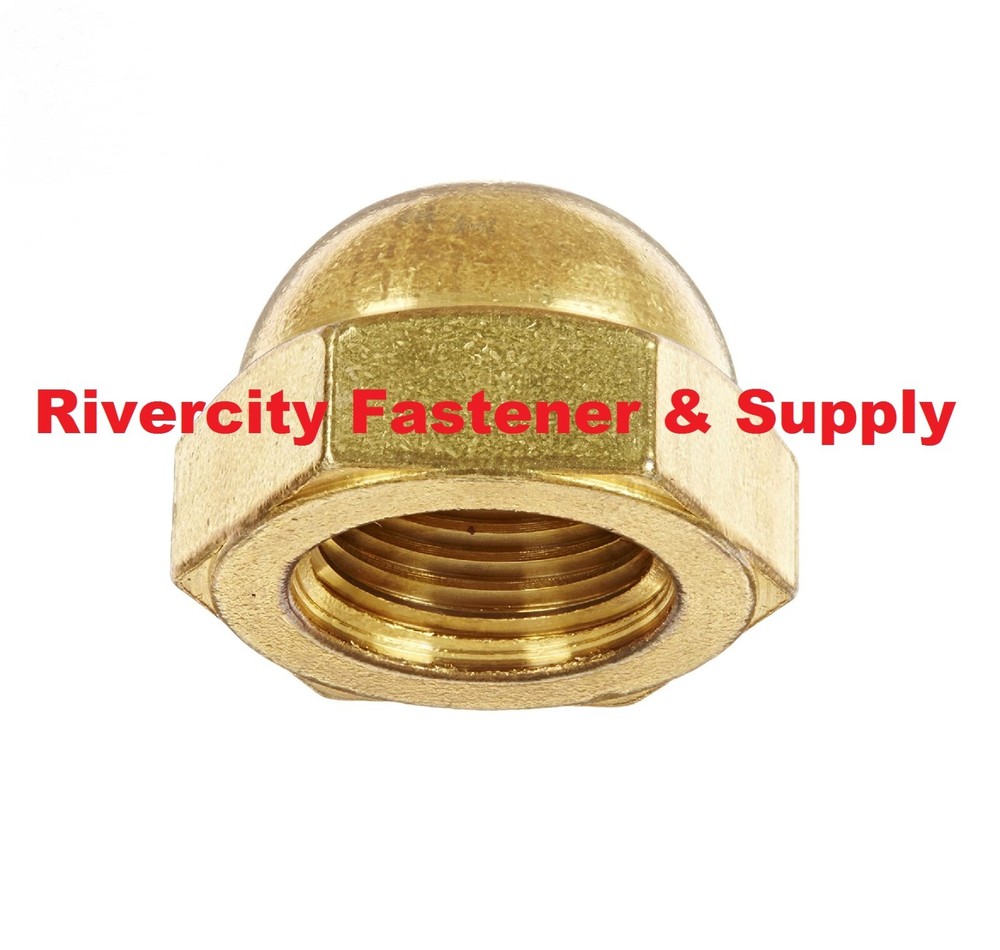 (5) 3/8-16 Brass Acorn / Dome / Cap Hex Nut 3/8 x 16 Nuts 3/8x16 Nut