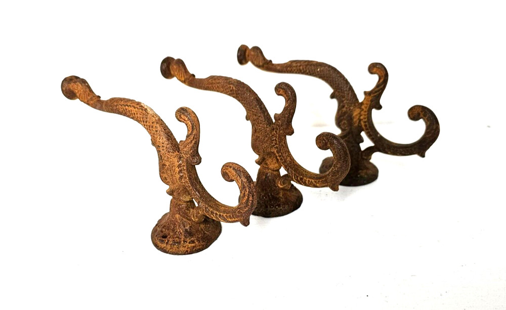 Rusty Cast Iron Koi Fish Coat Hook Farmhouse Entryway