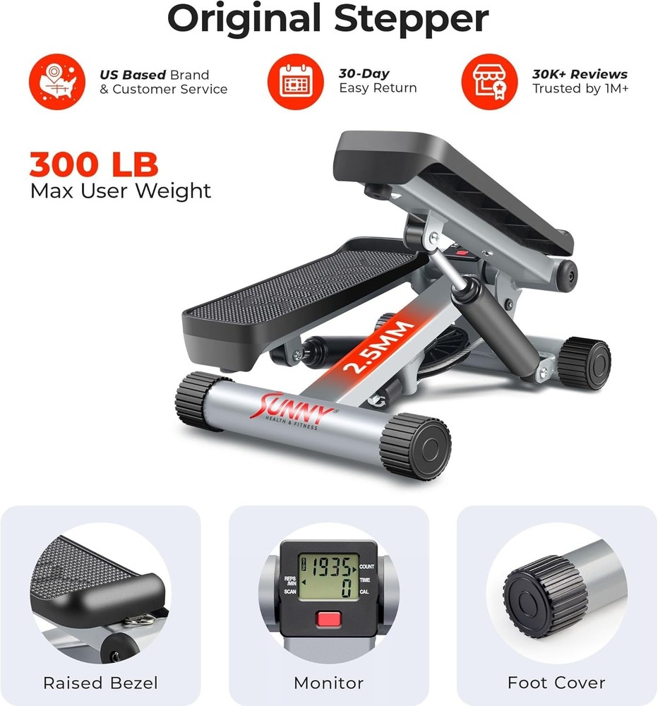 Compact Stair Stepper with Resistance Bands