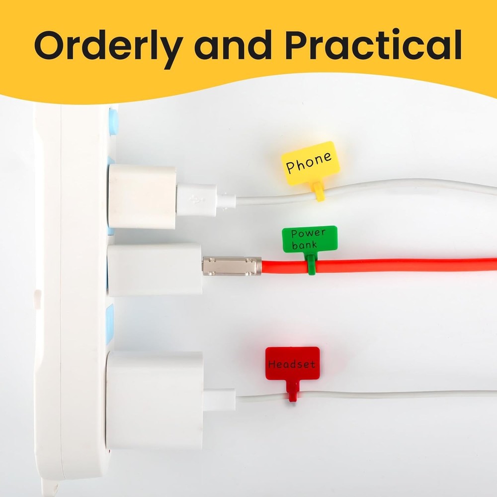 Cable Marker Tie Tags, 104Pcs Self-Locking Zip Tags Write on Label, Nylon Wire