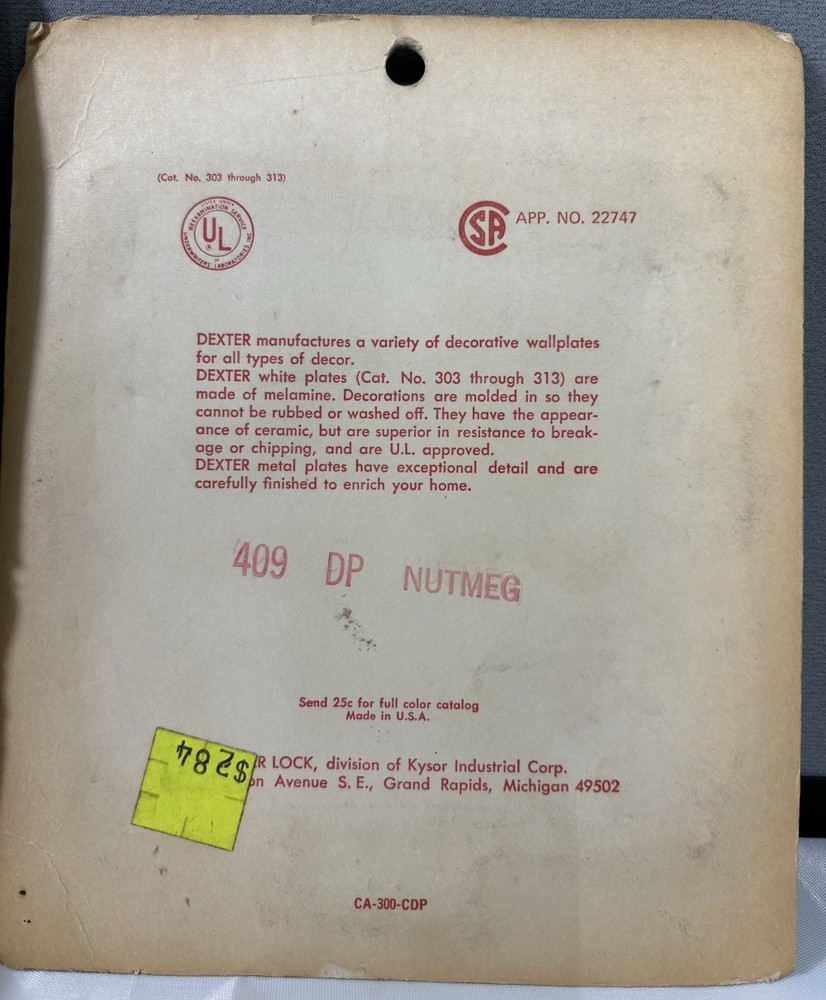 1970's Stylset Double Light Switch & Plug + Switch Wall Plates Brown Nutmeg 409