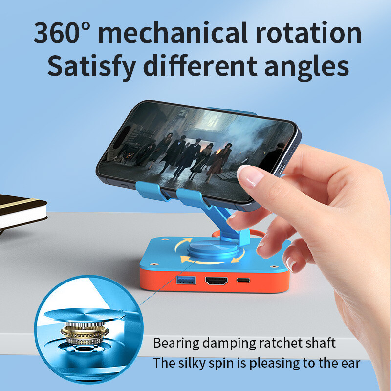 Adjustable Stand Adapter 3in1 Type-C Multi-functional HUB for Switch SmartPhone