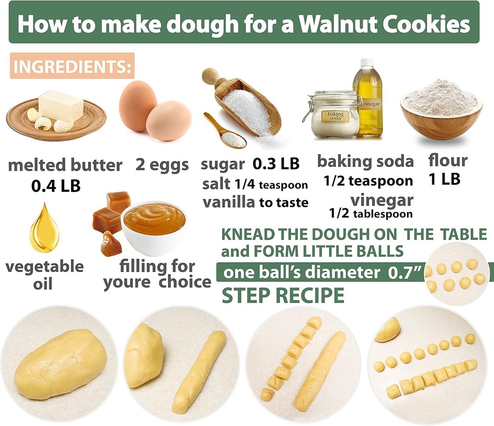 NUT SHAPED WALNUT COOKIE MOLD PASTRY MAKER TOOL 16 NUTS ORESHKI ОРЕШНИЦА PAN