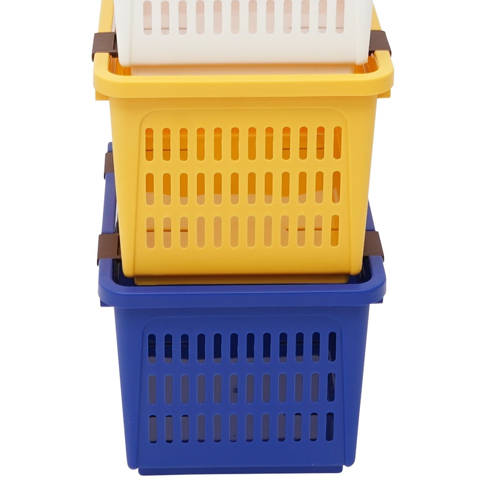 4 Pcs Versatile Stacking Storage Baskets Rectangular Stackable Storage Bins