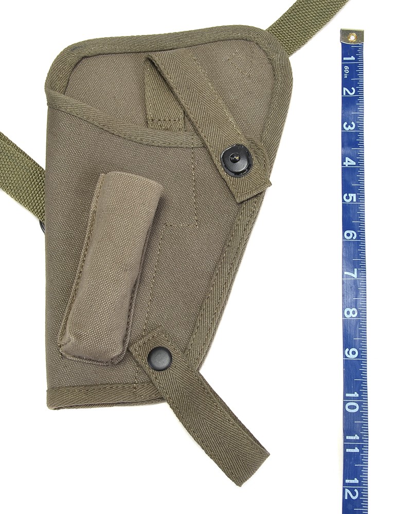 US WW2 M3 OD Canvas Colt 1911 .45 Tanker Shoulder Holster Magazine Pouch LEFT