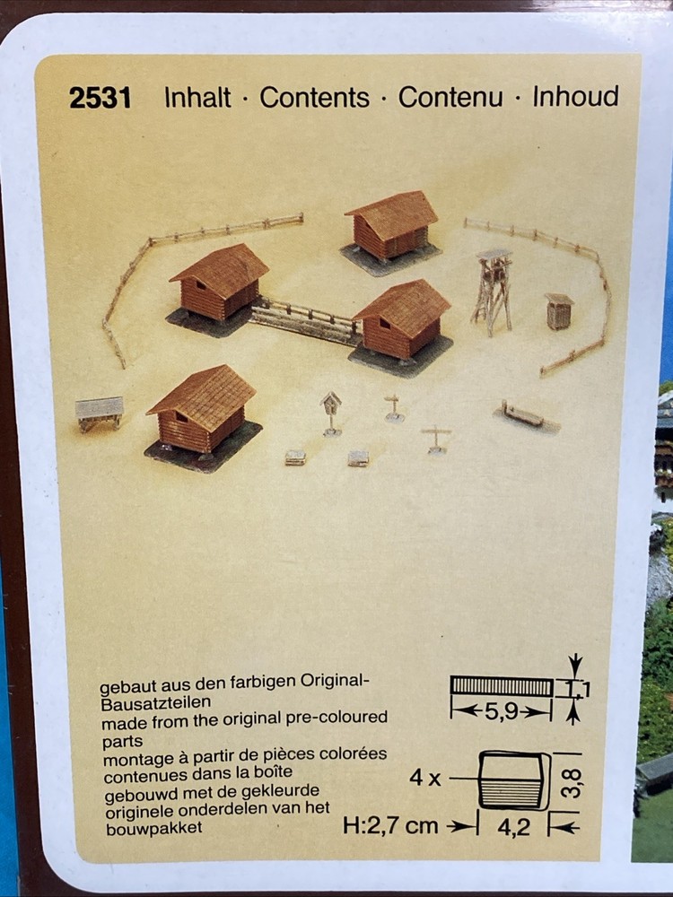 Faller N Scale Mountain Huts Set 2531