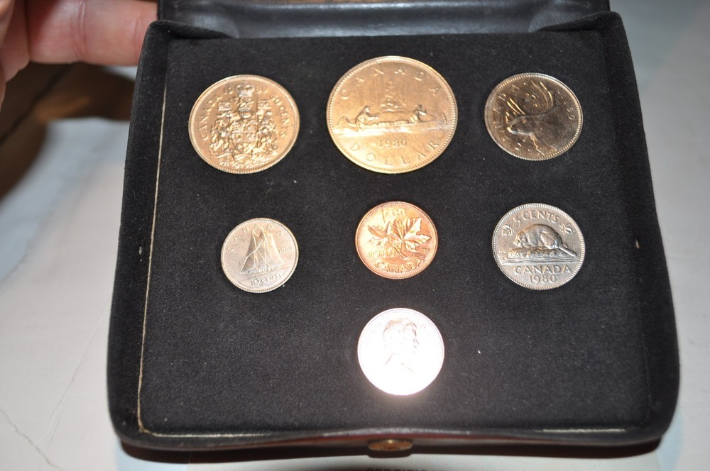 1980 CANADA DOUBLE PENNY 7 UNCIRCULATED COIN SET