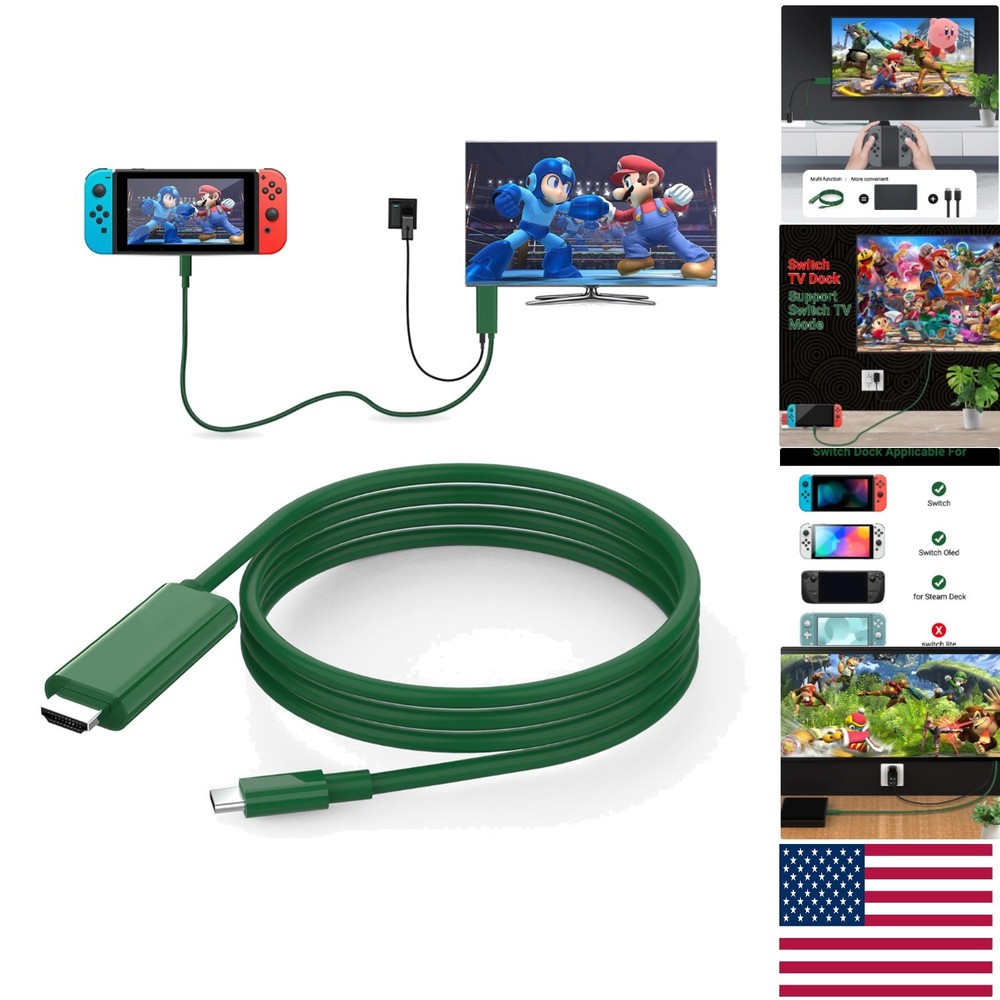 Versatile 6FT USB-C to HDMI Switch Dock for Nintendo & iPhones - 100W Power
