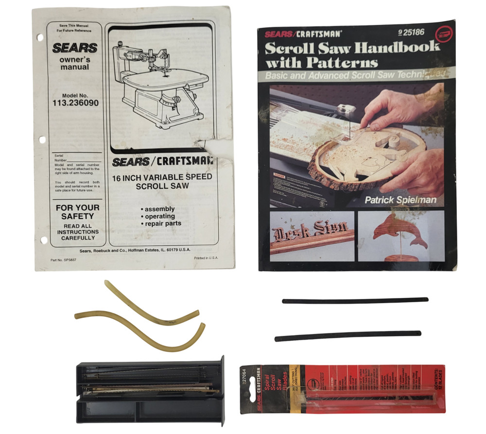Vintage Sears Craftsman 16" Variable Speed Scroll Saw with Blades & Manual
