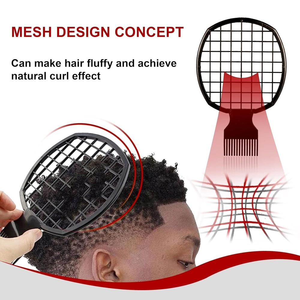 Versatile 2-Piece Curl Sponge Glove & Comb Set for Effortless Curls - Black