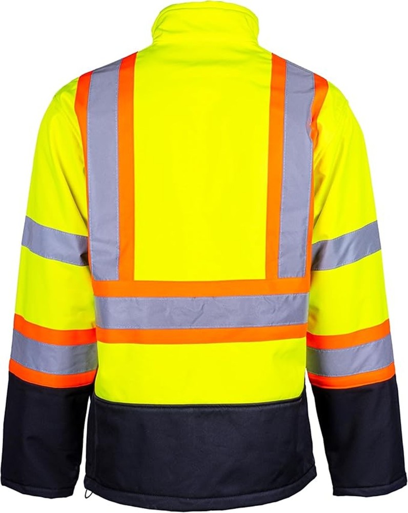 Hi-Vis Yellow Softshell Jacket - Waterproof Breathable Reflective Jacket 2XL