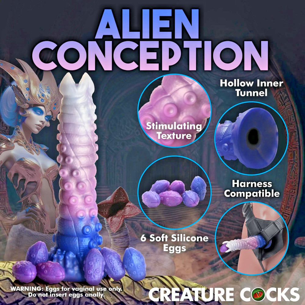 Creature Cocks: Tenta-Queen Ovipositor Silicone Dildo with Eggs