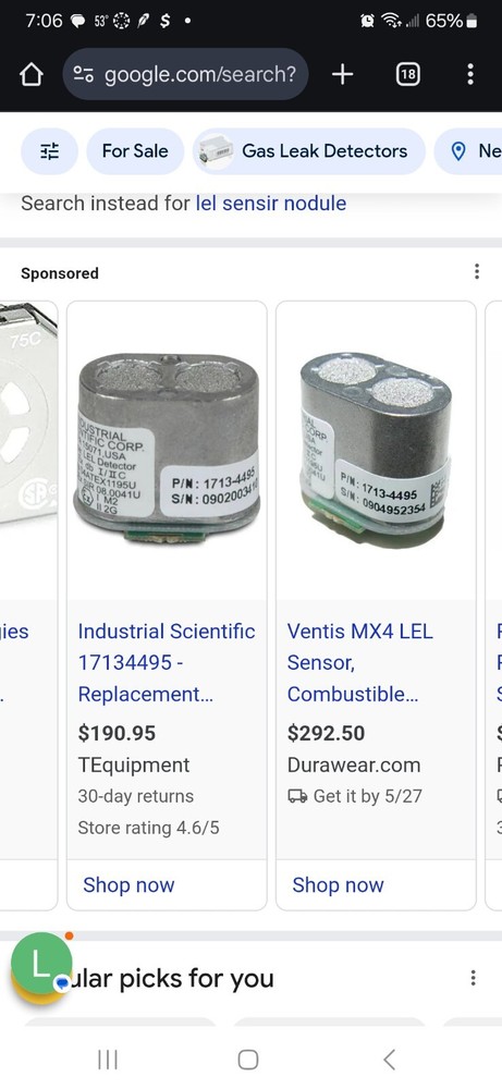 industrial Scientific LEL sensor