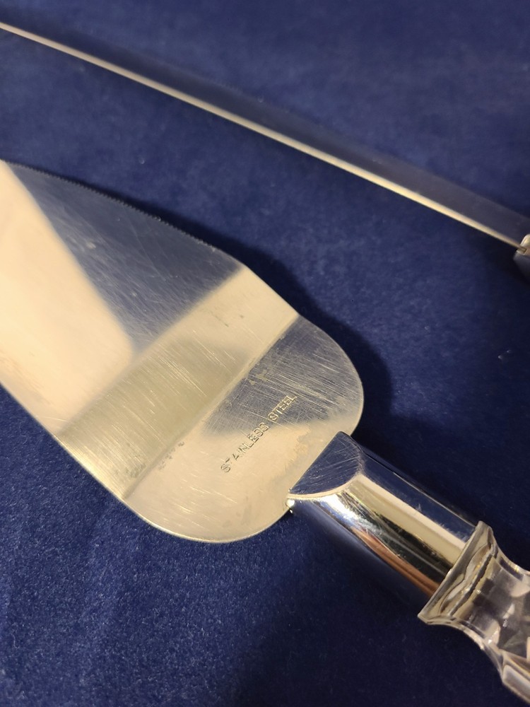 Wedding Cake Knife and Server Set with Acrylic Handle