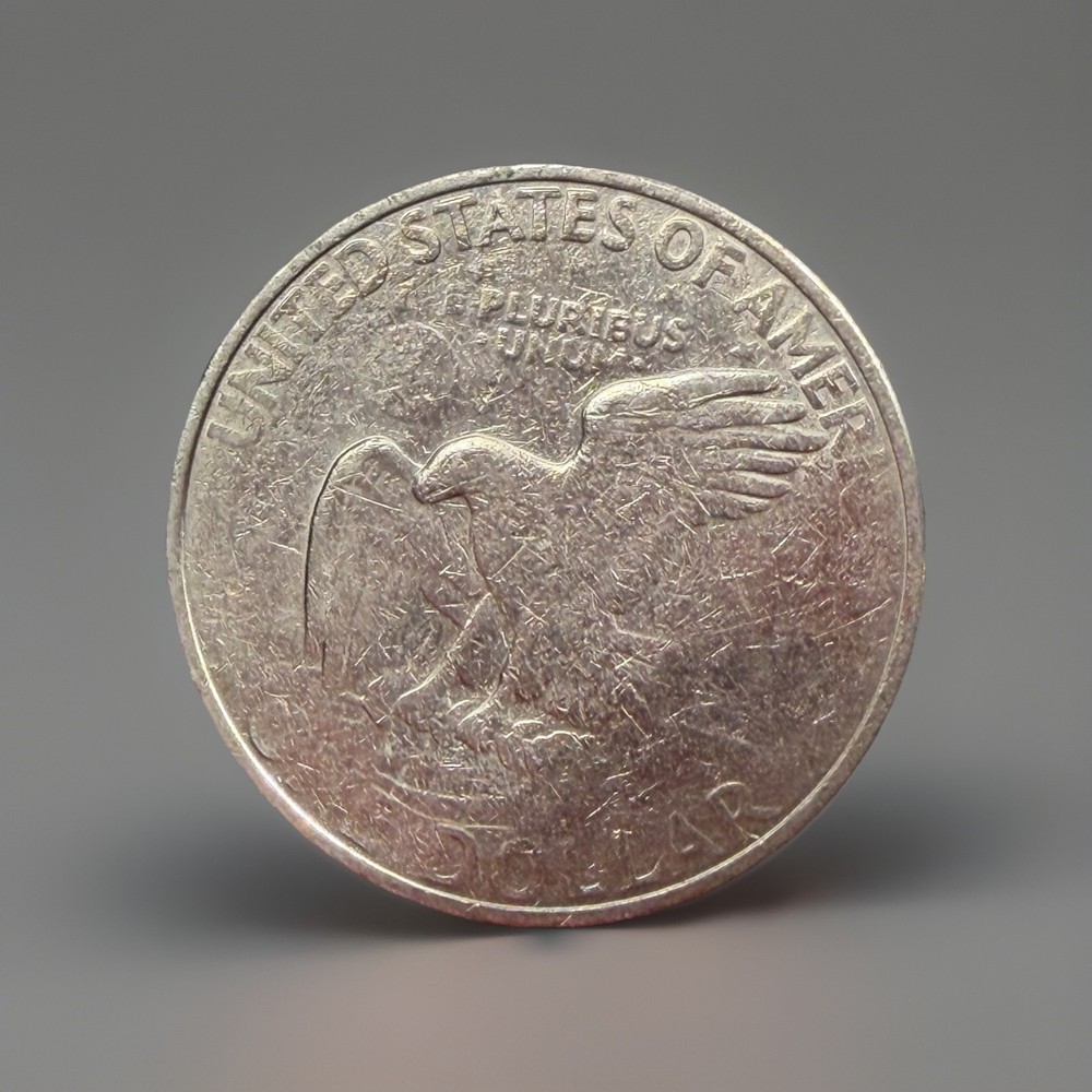 1972-P Eisenhower Ike Dollar - Struck Thru Grease Error